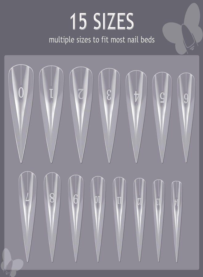 Furtherpretty Cat Claw Nail Forms Kit, 150 PCS Long Claw Dual Forms for Polygel, Reusable Eagle Claw Nail Extension Molds with Nail Brush, Halloween Stiletto Nail Tips for Professional Manicure Salon - Image 4